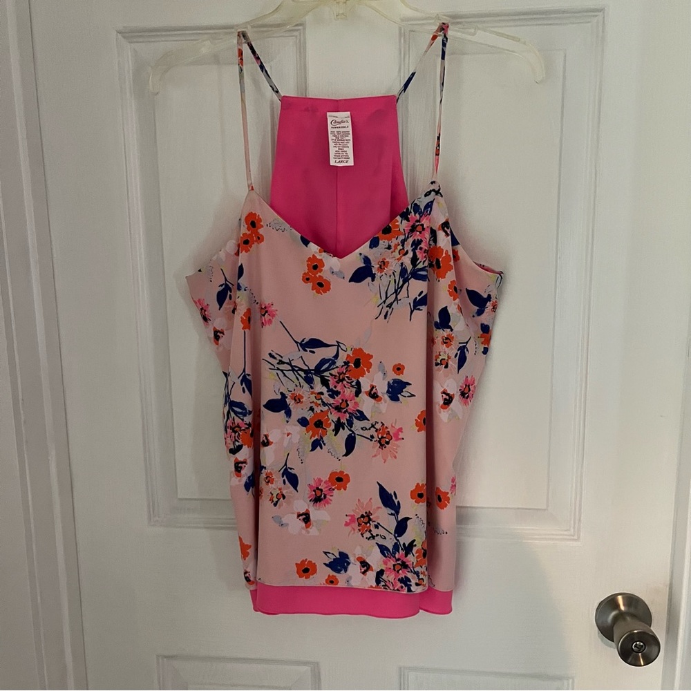 Candie's Pink Reversible Floral Camisole Top